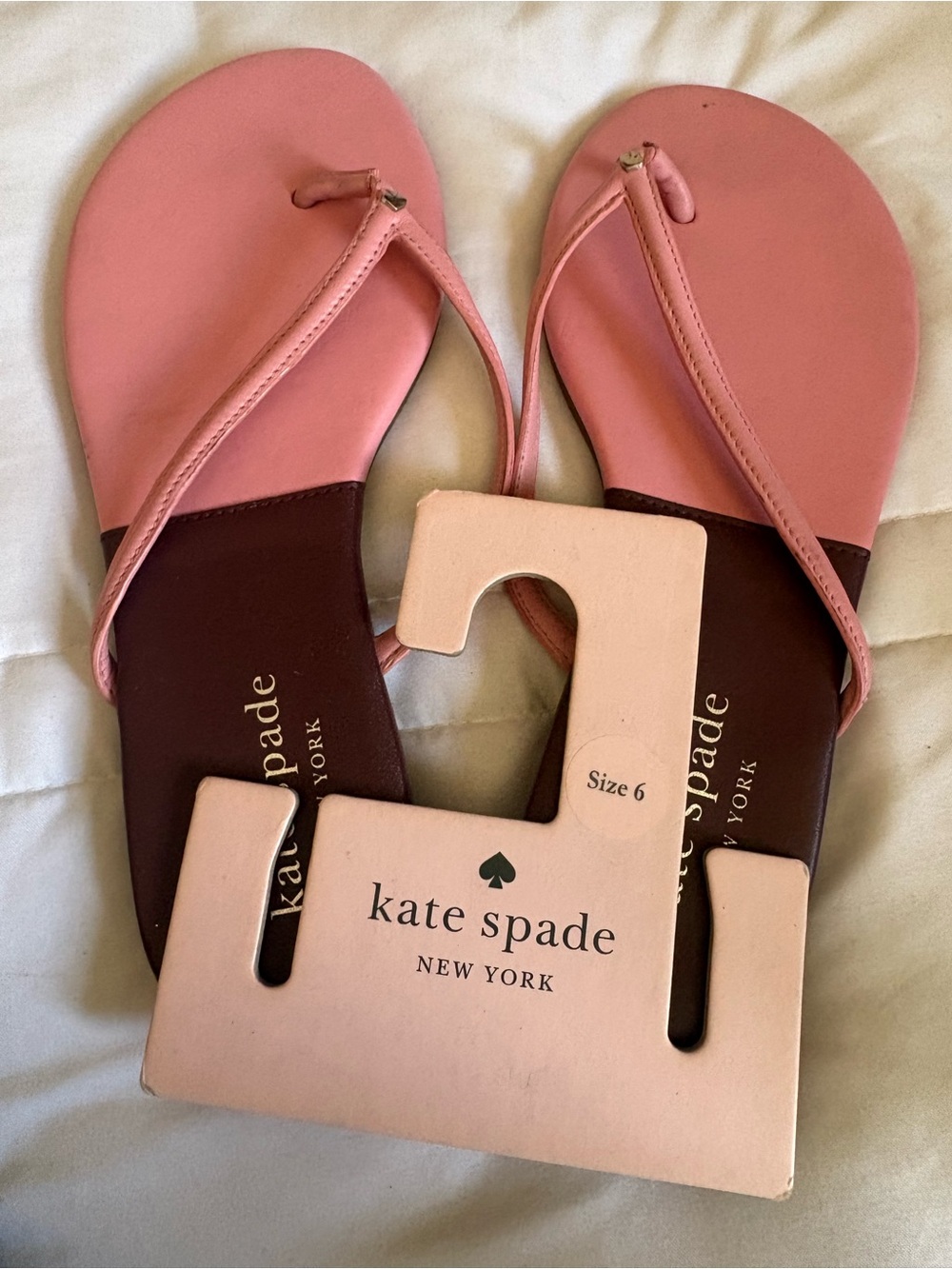kate spade Pink and Brown Thong Sandals women’s size 6